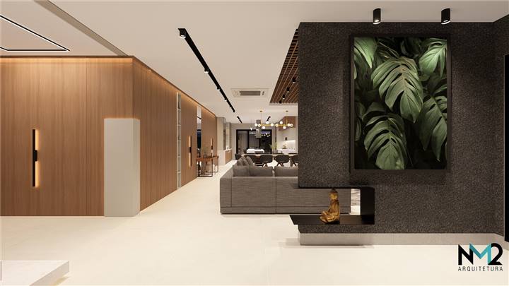 Sala e cozinha integradas — NM2 Arquitetura Maringá